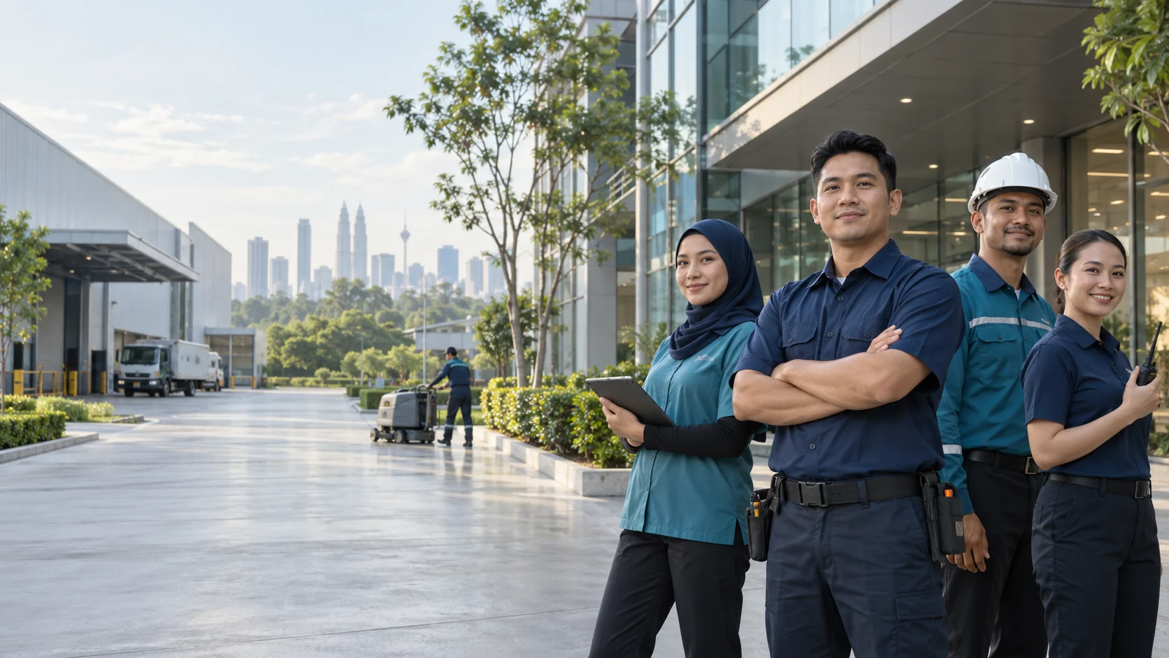 YGR Group facilities service team in a modern Malaysian business environment